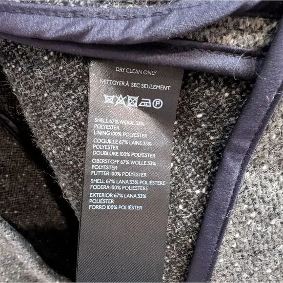 Free People Ellington Tweed Coat in Charcoal Sz M NWOT - Picture 12 of 13